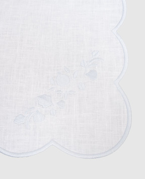 Truffle Bee Белая сервировочная салфетка Naomi из льна с вышивкой LN55C12S1