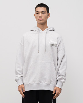 Off-White Сіре меланжеве худі Cupid Tape 44MBB085F5F00Y