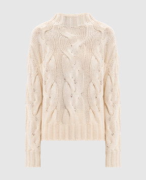 Max & Co Бежевий светр з вовною у візерунок MCLNASELLO