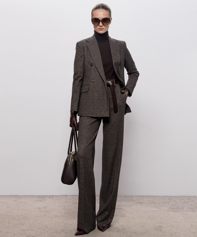 Max Mara Коричневый двубортный жакет CRESTA MSTCRESTA изображение 2