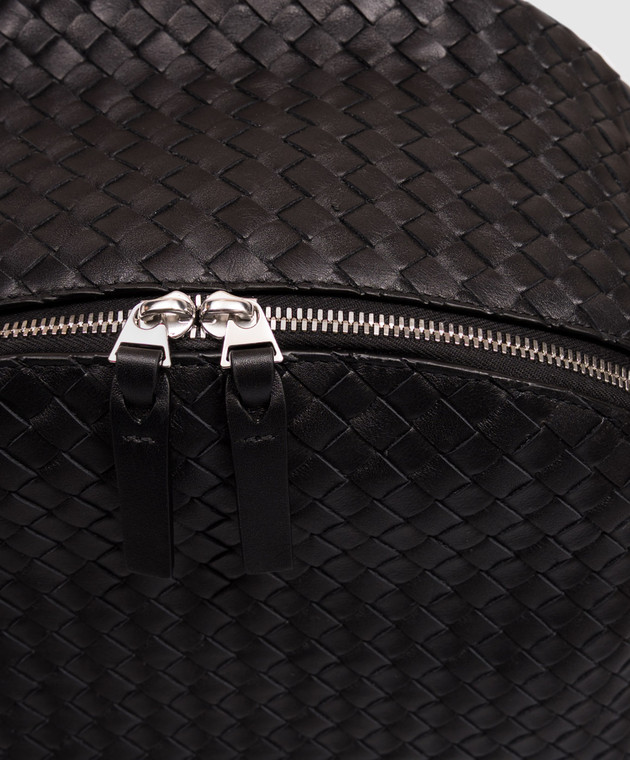Bottega Veneta Чорний шкіряний рюкзак Intrecciato 1975 876359V4RT3 зображення 4
