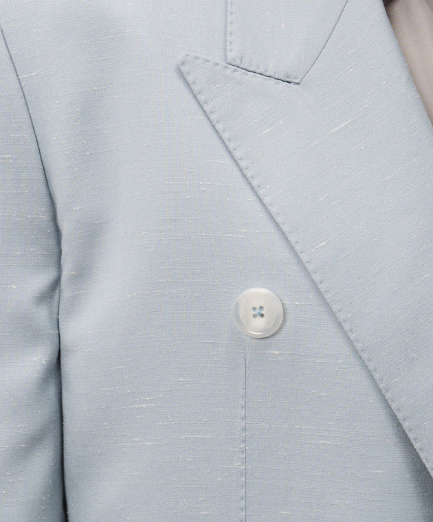 Dolce&Gabbana Блакитний двобортний піджак G2WJ2TFU9AW зображення 5