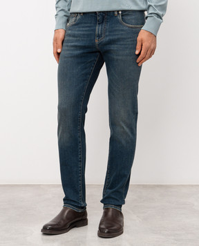 Dolce&Gabbana Синие джинсы слим с эффектом потертости GY07CDG8OW9