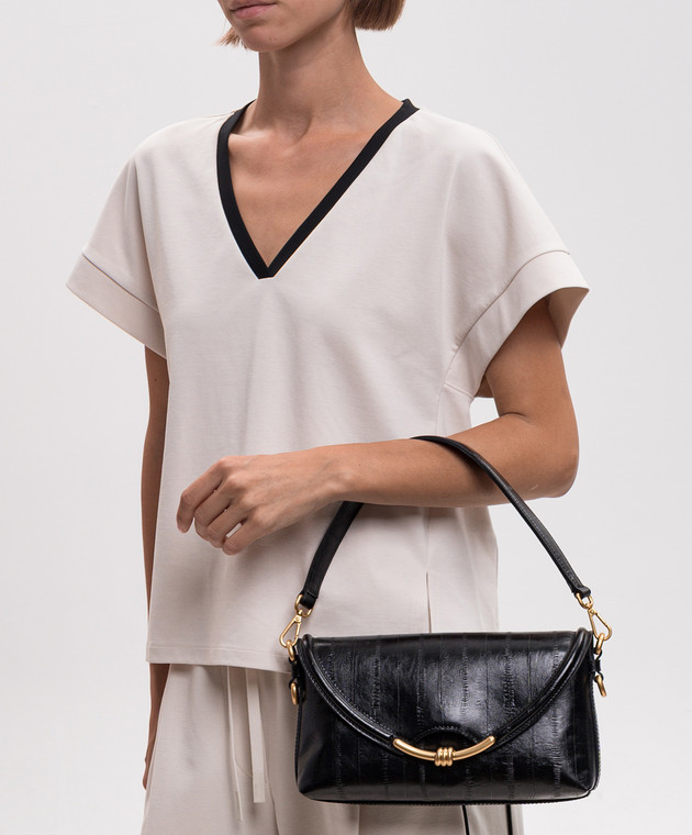Gianni Chiarini Черная кожаная сумка-багет Bea BS12160EEL изображение 2