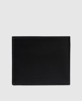 Off-White Чорне шкіряне портмоне з принтом емблеми та логотипом OMNC085S26LEA001