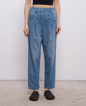 Brunello Cucinelli Сині джинси з ланцюжком MH192P5566