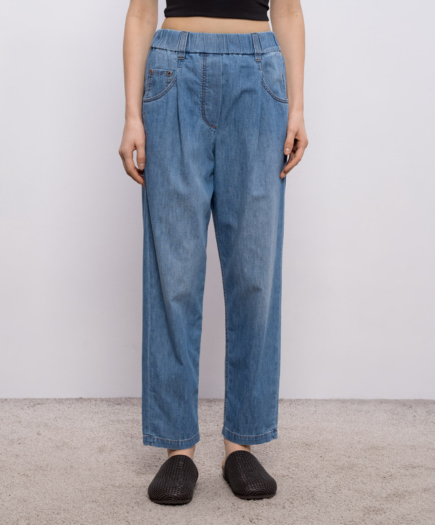 Brunello Cucinelli Сині джинси з ланцюжком MH192P5566 зображення 3