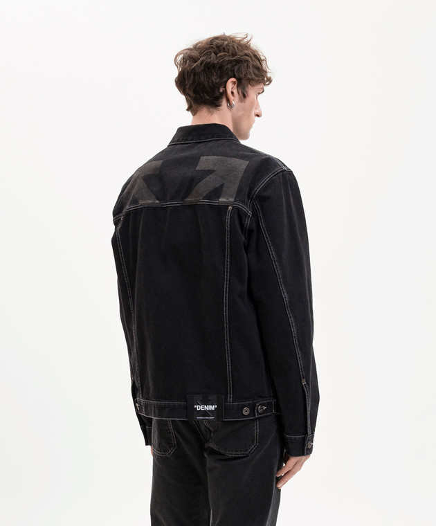 Off-White Черная джинсовая куртка 44MYE09QS26D001 изображение 4