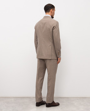 Brunello Cucinelli Бежевый костюм с шерстью и шелком MR499LDPH
