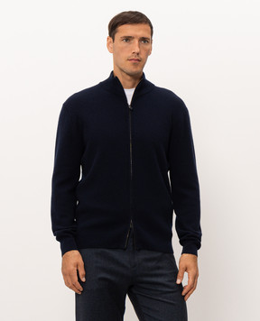 Canali Синий кардиган из кашемира MK02546C0022