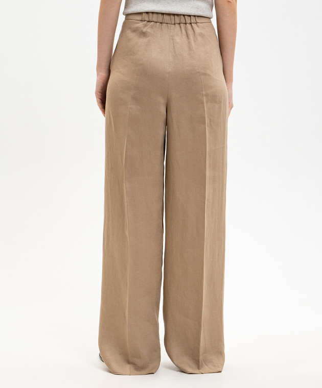 Agnona Коричневые брюки из льна T71008XU3049 изображение 4