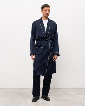 Zimmerli Синій халат із шовку 600075131447