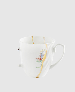 SELETTI Біла порцелянова чашка Kintsugi з позолотою 09652