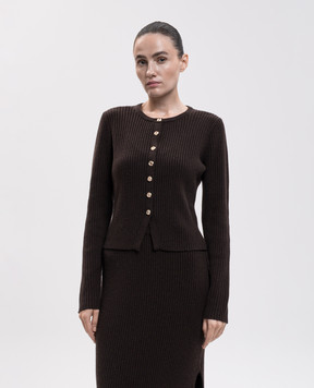 Allude Коричневый кардиган из шерсти и кашемира 26517080