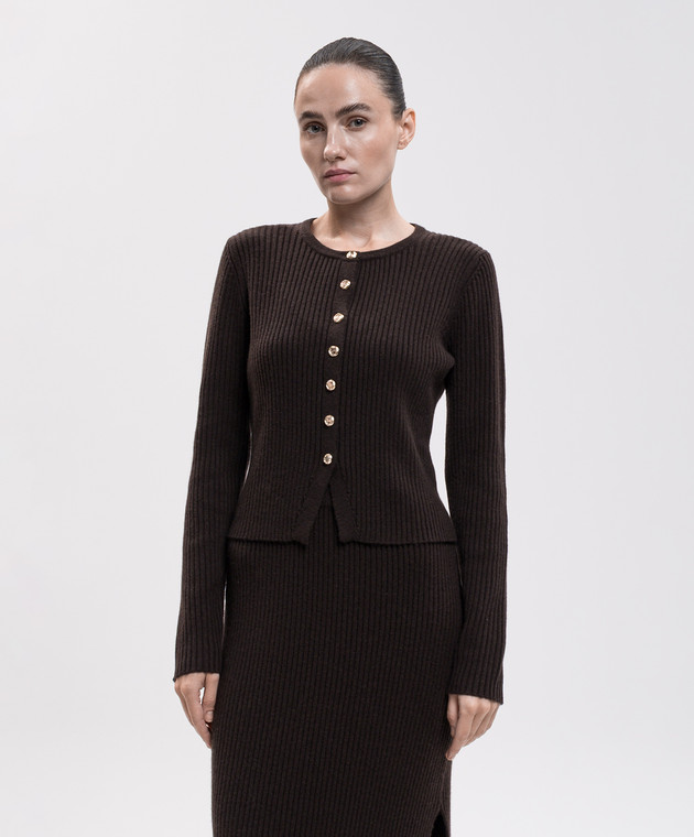 Allude Коричневый кардиган из шерсти и кашемира 26517080 изображение 3