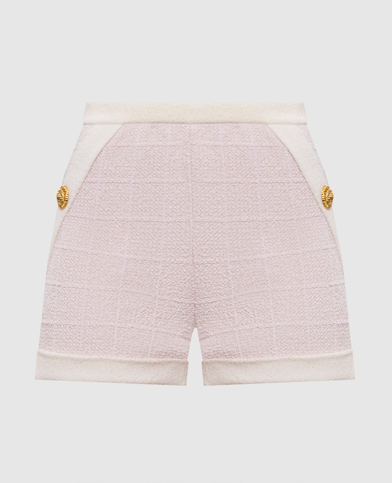 Розовые твидовые шорты в клетку