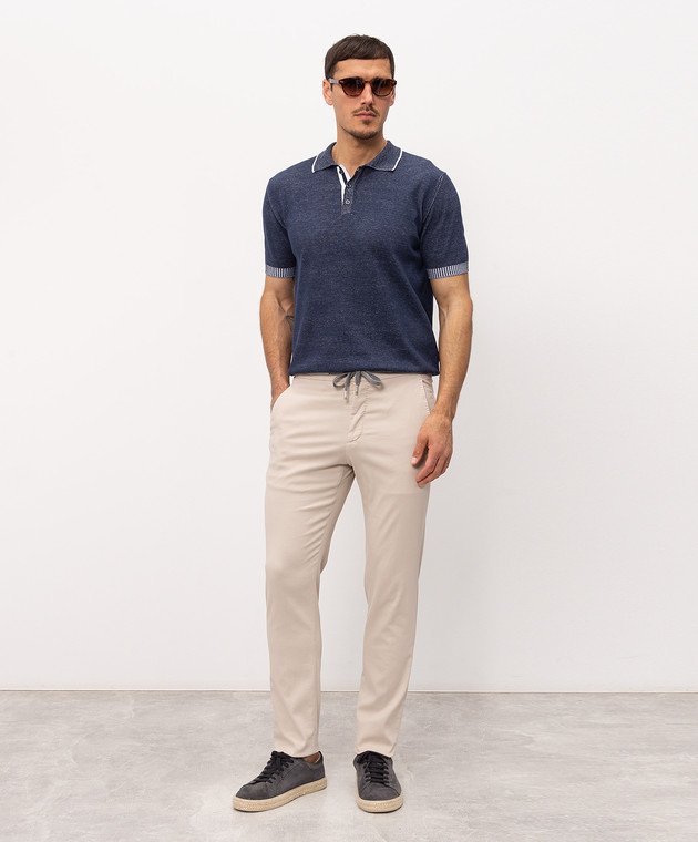 Marco Pescarolo Бежевые брюки с шелком CARACCIOLO5306 изображение 2