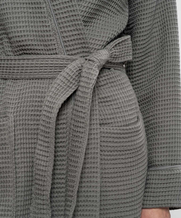 L'Appartement Серый вафельный халат MIAWAFFLEBATHROBE изображение 5