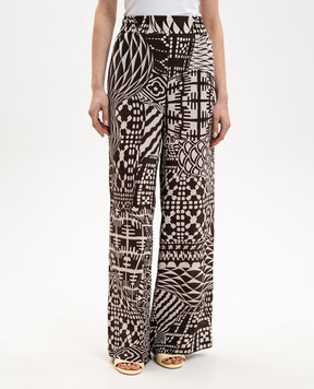 Momoni Коричневі штани BACCARAT із шовку MOPA039MO03