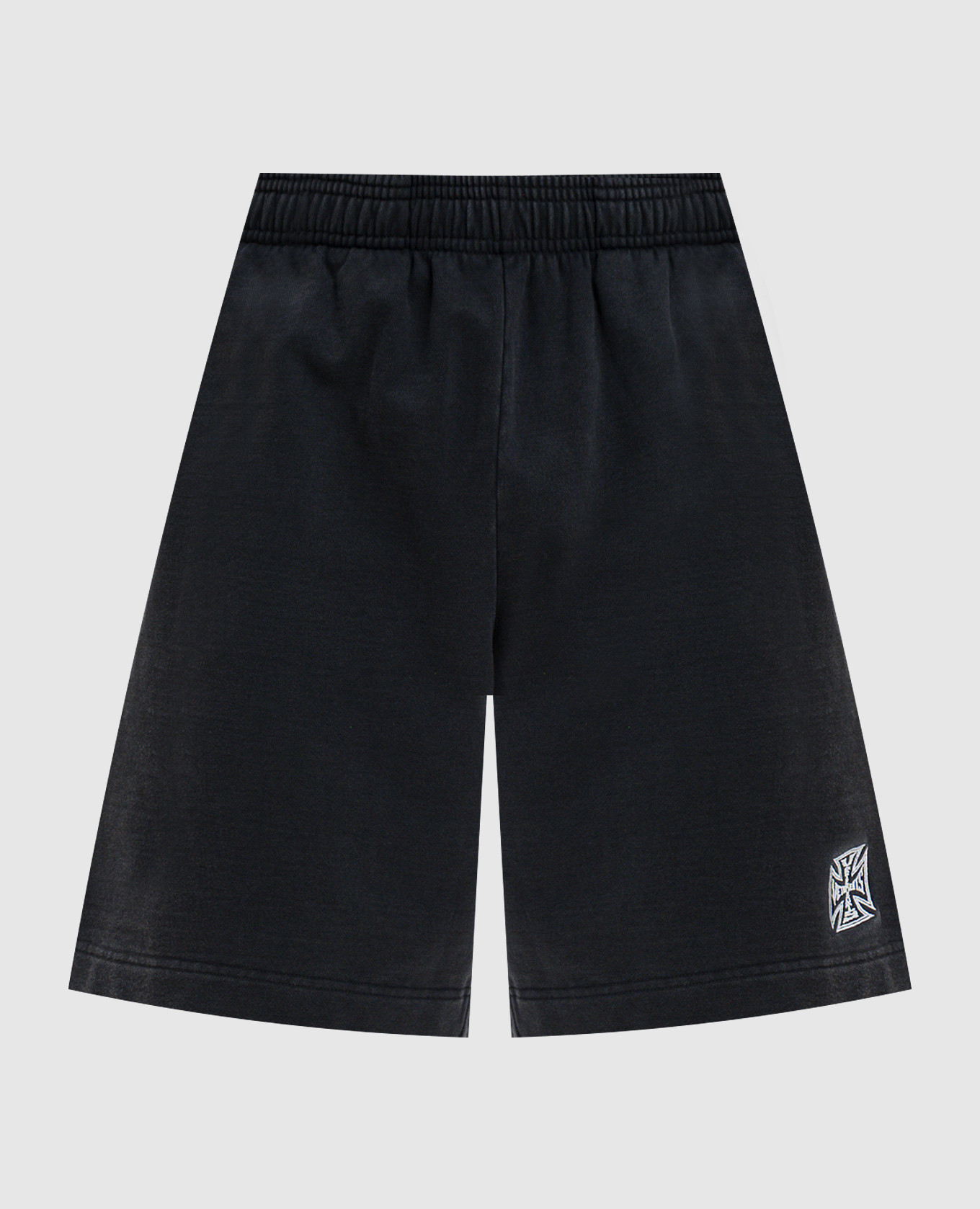 

Черные шорты с вышивкой логотипа, Черный, Шорты