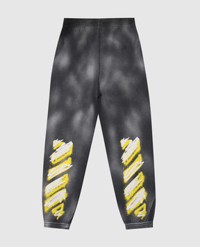 Off-White Дитячі сірі джогери з принтом Diag Spay 44BCH001S26F007