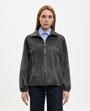 Babe Pay Pls Серая замшевая куртка прямого кроя 2602SUEDE