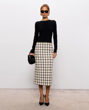 Twinset Твидовая юбка в клетку 262TP2754