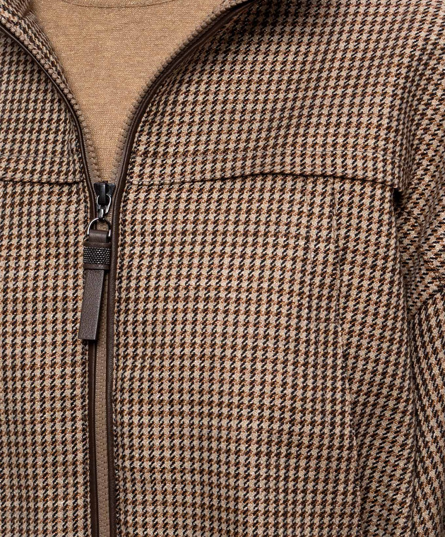 Brunello Cucinelli Коричнева куртка з вовни з люрексом MG5467467P зображення 5