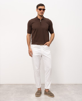 Bilancioni Коричневе поло в перфоровану смужку BE26M5PZF5