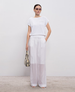 Peserico Белый топ с цепочкой мониль A99058F129173I