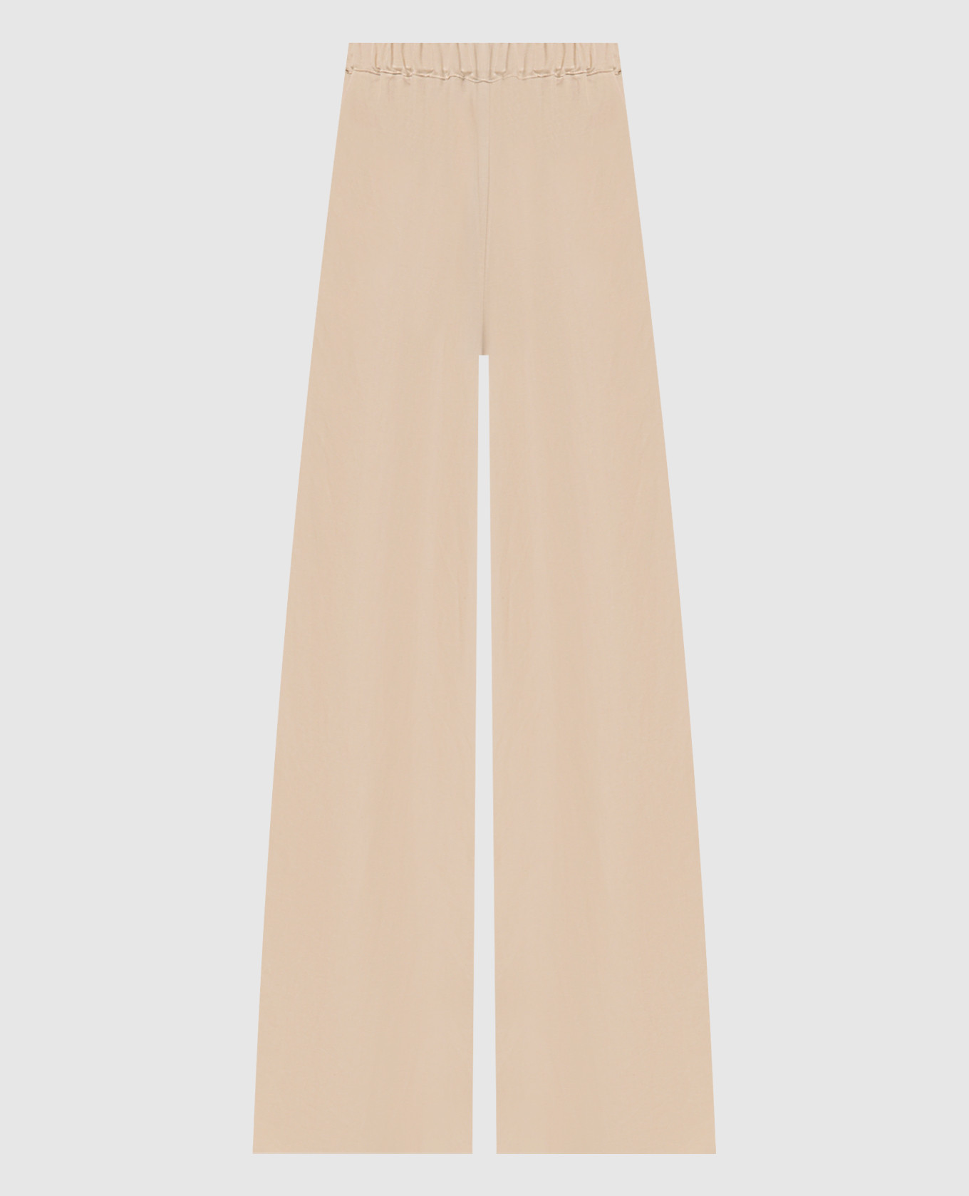 

Бежевые палаццо MORO из льна и шелка, Бежевый, Широкие брюки