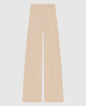 Max Mara Бежевые палаццо MORO из льна и шелка MXMORO