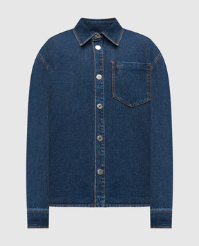 Ami Paris Синя джинсова сорочка з емблемою UJK788DE0104