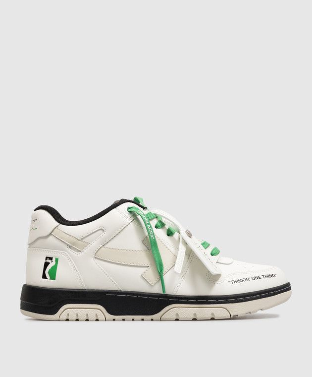 Off-White Белые кожаные кроссовки Miles Davis Out Of Office OF06604101