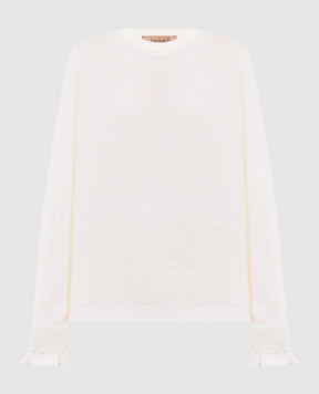 Twinset Джемпер цвета айвори с шерстью 262TF3051