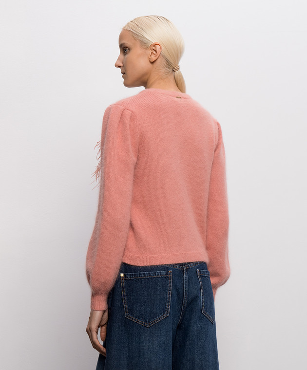 Twinset Розовый кардиган с брошью 262TP3261 изображение 4