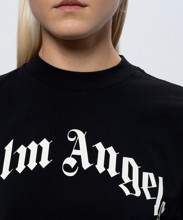 Palm Angels Черная футболка с надписью PAWAA003JR001 изображение 5