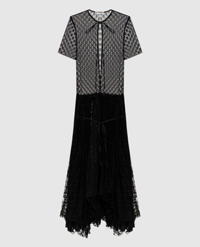 JW Anderson Чорна сукня з мережива з плісуванням DR0518PG1912