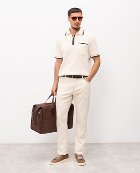 Mackage Бежевое поло Estaban с контрастным окантованием ESTABAN