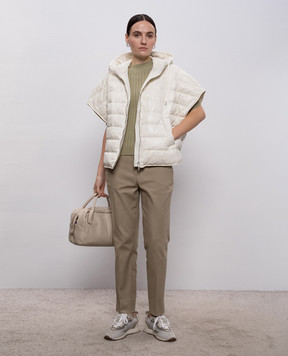 Peserico Білий пуховий жилет з ланцюжком моніль A2411702200