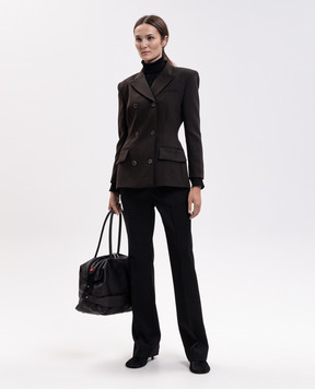 Magda Butrym Коричневий двобортний жакет з вовни BLAZER01108926