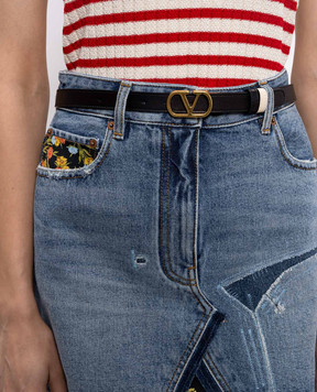 Valentino Двухсторонний кожаный ремень с эмблемой 8W2T0SU8IYR