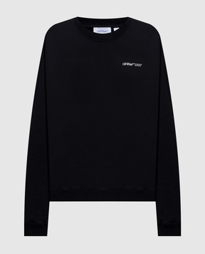 Off-White Чорний світшот з принтом логотипа 2FE00504T