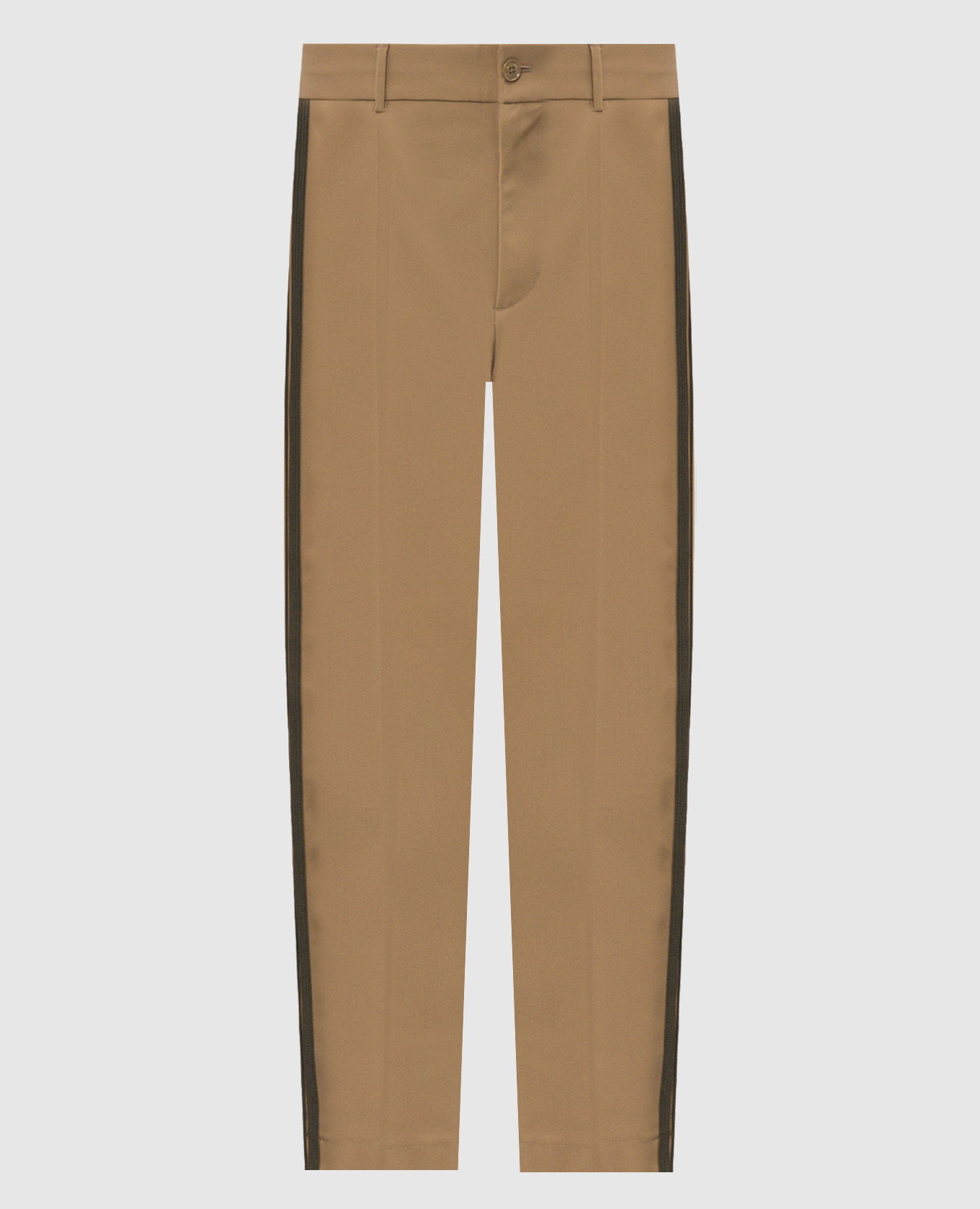 Коричневые брюки с лампасами