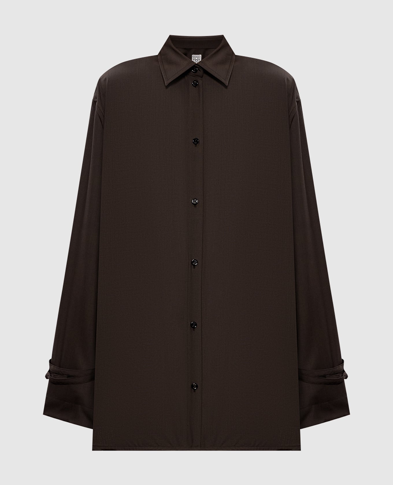 Коричневая рубашка из шерсти