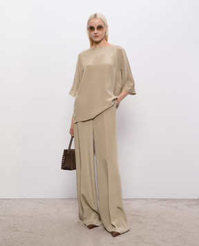 Max Mara Бежевая блуза MXEGATTINI из шелка MXEGATTINI