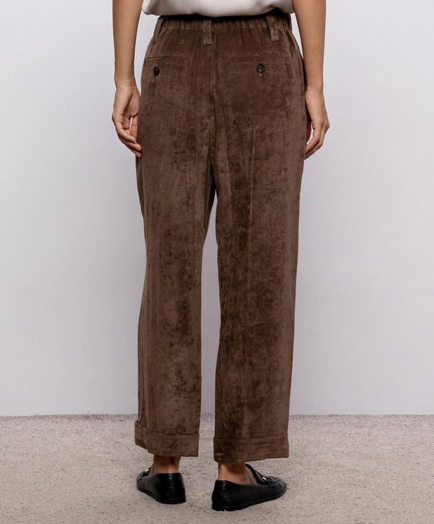 Brunello Cucinelli Коричневі вельветові штани з відворотами MP547P9274 зображення 4