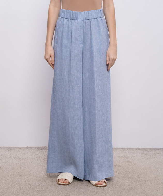 Peserico Блакитні штани з льону P0405202600 зображення 3