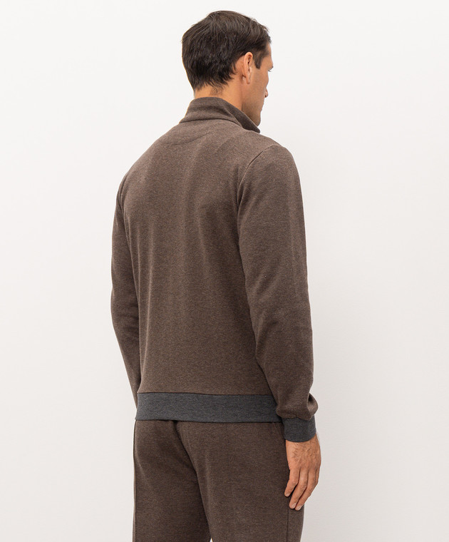 Doriani Cashmere Темно-коричневая спортивная куртка 875LUNJ36 изображение 4