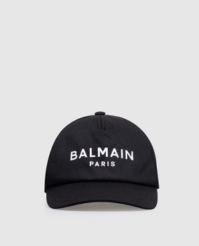 Balmain Дитяча чорна кепка з контрастним логотипом BX0P17Z1053